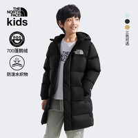 北面 儿童羽绒服童装ICON儿童Nuptse长款鹅绒羽绒服连帽|88UF JK3/宇宙黑 140 (M)