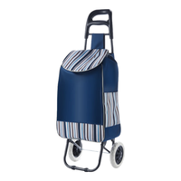 天喜(TIANXI)买菜手拉车购物车小拉车老人可爬楼可折叠便携式不锈钢超市买菜车 升级加大款【静音轮+底板+包】