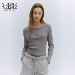TEENIE WEENIE 小熊女装春季莫代尔混纺舒适假两件长袖T恤