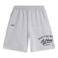 李宁 LI-NING童装儿童运动短裤子男女小大童休闲百搭舒适挺括五分裤YKSU129 花灰-3 140