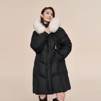 波司登 冬季女中长款宽松可脱卸帽都市女人味羽绒服