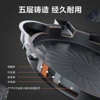 美的 家电饼铛加大加深可拆洗可调温蒸汽抗菌煎烤早餐机烙饼机档