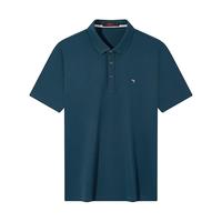 柒牌polo衫男短袖轻商务休闲秋男士纯色翻领上衣【5A抗菌2A防螨】 孔雀蓝(升级款) 165/S