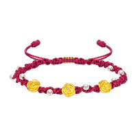 周大生 足金玫瑰花珍珠手链 0.7g G0WB00017CH