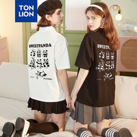 唐狮女针织后背大图短袖polo 黑色 L