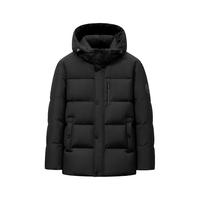 雪中飞2025冬男士短款鹅绒服百搭时尚休闲户外简约舒适可脱卸帽 黑色|8056 XL 180/96A