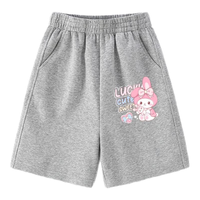 真维斯女童短裤中大童裤子纯棉柔软五分裤夏季可爱女孩亲肤儿童休闲裤 灰 乖巧粉兔X 100
