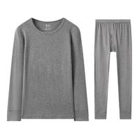 芬腾保暖内衣【纯棉 防静电】2025圆领温暖打底套装秋衣秋裤圣诞 男款2-麻灰 XL
