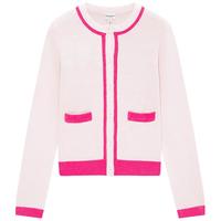 JUICY COUTURE 橘滋针织衫女2025年秋冬粉色撞色甜美开衫上衣复古经典