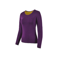 花花公子保暖内衣女保暖上衣加绒加厚秋衣打底女士单上衣 紫色