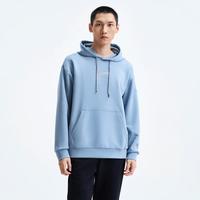 特步 连帽卫衣男士保暖套头衫百搭时尚男子训练男运动卫衣