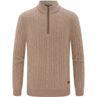 EMZ鄂尔多斯【羊毛羊绒抗菌】秋冬老钱风加厚半拉链内搭针织衫毛衣男