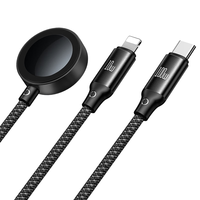 Mcdodo/麦多多 100W三合一数据线 尼龙织 5A Type-C输入 Lightning+Type-C+无线充 适用iPhone14/13/iPad/华为/笔记本