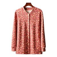 顶瓜瓜 【含羊毛蚕丝 防静电】中老年装开衫双面磨绒保暖内衣秋衣女