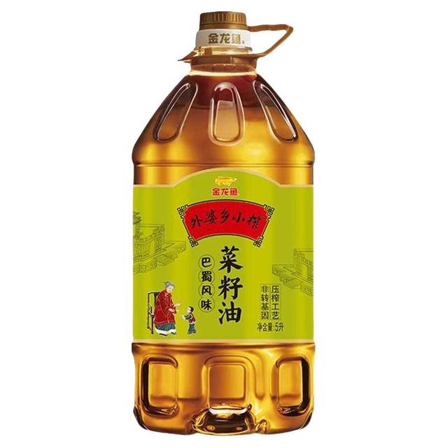 金龙鱼 菜籽油外婆乡小榨食用油5L巴蜀风味非转基因物理压榨桶装