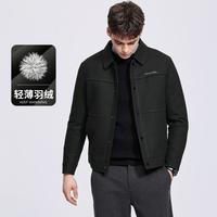 与狼共舞 52%羊毛呢翻领长袖夹克男秋冬款加厚通勤轻暖外套