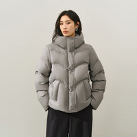 太平鸟 95绒子蓄热防泼水羽绒服女宽松白鸭绒外套 灰色短款 S 90%及以上 锦纶/尼龙(聚酰胺纤维)100% 加厚 拉链 连帽 口袋 鸭绒 150-199g 宽松型