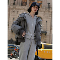 太平鸟 女装轻羽绒合集反季清仓白鸭绒羽绒服简约时尚短款中长款 泡芙羽绒服镍灰 XL