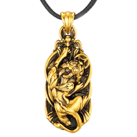 中鑫珠宝黑金貔貅吊坠3d硬金貔貅足金吊坠黄金首饰复古男款挂坠 8.21g