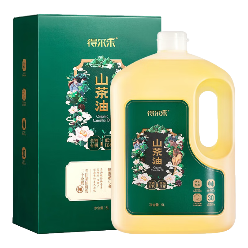 得尔乐 压榨一级 油茶籽油 5L