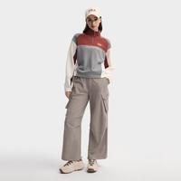 FILA 女装运动卫衣女士时尚休闲舒适拼色针织长袖上衣