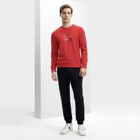 FILA 男装运动卫衣男士时尚通勤简约舒适百搭微弹圆领休闲针织套头衫