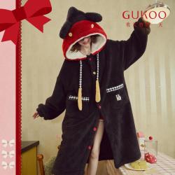 GUKOO 米奇系列 【假日穿搭】加厚长毛绒可外穿睡袍
