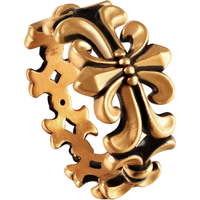 中鑫珠宝 黑金系列黄金鸢尾花戒指女足金戒指3d硬金情侣戒男复古金饰 2.25克 11圈号