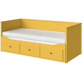 宜家（IKEA）HEMNES汉尼斯沙发床折叠床坐卧两用客厅沙发 黄色含硬型海绵床垫*2 80*200cm