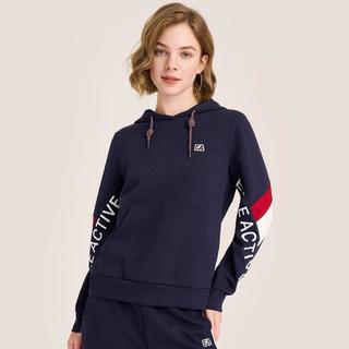 ELLE Active 【运动休闲连帽卫衣女】撞色LOGO印花长袖卫衣秋季百搭上衣女