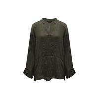 COCOBELLA 静奢风立体压褶缎面衬衫女早秋新中式喇叭袖百搭衬衣SR3072