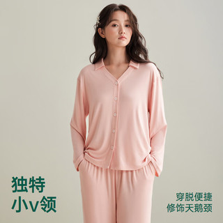 安之伴【巨柔软】睡衣女款春秋季优可丝宽松男士家居服可外穿 糖果粉【柔软有弹性-超透气】 女 L