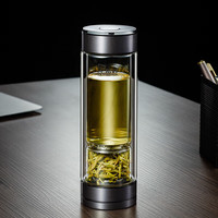 PLUS会员：希诺 XN-7012 双层玻璃杯 300mL 紫灰色