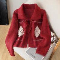 SPECIAL 女士大翻领长袖宽松针织衫 2025秋冬新款