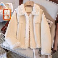 SPECIAL 女士拼接翻领长袖颗粒绒外套 2025冬装