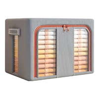 友纳（YOUNA）牛津布钢架收纳箱特大号可视窗收纳盒衣服储物箱棉被整理箱可折叠 千鸟格【加厚牛津布】实窗 88#【50*40*40cm】加粗三钢架