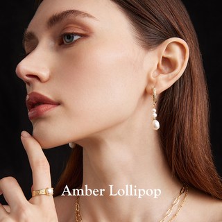 【明星同款】AmberLollipop淡水珍珠耳环女气质耳圈巴洛克银耳饰