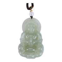 七彩云南和田玉吊坠青白玉观音玉坠观世音玉佩项链挂件 和田玉观音