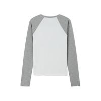 Gap 盖璞 女士logo花边撞色插肩袖T恤女友T长袖上衣 A00727 米白色 XS