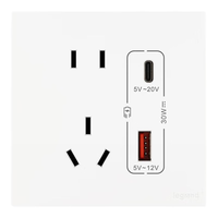 罗格朗开关插座面板 浅央系列陶瓷白色86型暗装 五孔带Type A+C USB插座