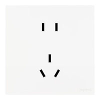 罗格朗开关插座面板 浅央系列陶瓷白色86型暗装 错位五孔插座