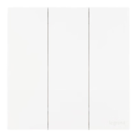 罗格朗开关插座面板 浅央系列陶瓷白色86型暗装 三位双控