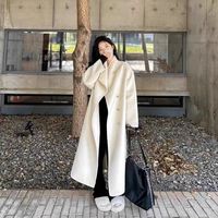 燕麦色双面毛呢大衣2025秋冬季加厚小个子韩系气质毛呢外套高级感