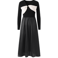 太平鸟 【氛围感蝴蝶结连衣裙】春秋微弹高腰连衣裙女