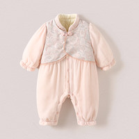 modomoma婴儿棉服夹棉连体衣集合 玉叶【锦缎丝绒连体衣】 80cm