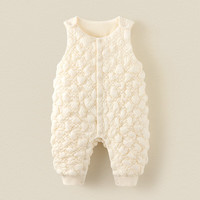 modomoma婴儿棉服夹棉连体衣集合 温柔半两【奶油泡泡背带裤】 90cm