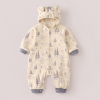 modomoma婴儿棉服夹棉连体衣集合 森野童话【雾色森野毛绒连体衣】 73cm