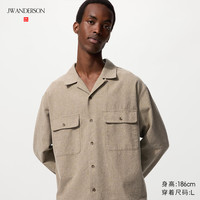 优衣库合作款男装女装柔软棉质开领宽松衬衫长袖衬衣479997