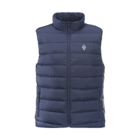 黑冰男款防风保暖轻薄内胆鹅绒600蓬立领羽绒马甲 FDE8133