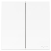 罗格朗开关插座面板 画采系列陶瓷白86型暗装清单报价 二位单控